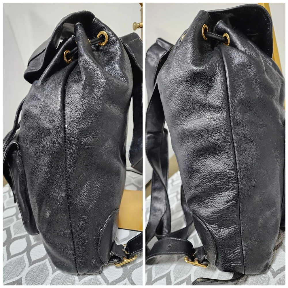 Gucci Vintage Leather Backpack Black